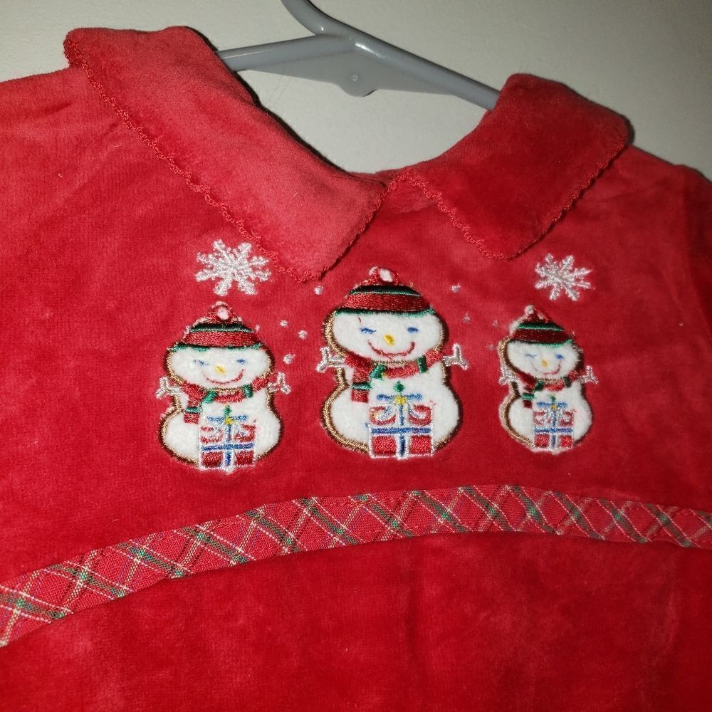 NURSERY RHYME CHRISTMAS SNOWMEN ONE PIECE SLEEPER HOLIDAY OUTFIT SIZE 3/6 MONTHS
